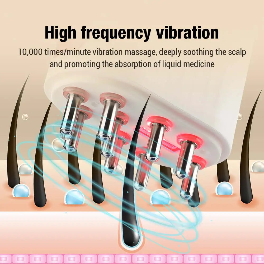 Mikros trom Kopf Kopfhaut Massage gerät 625nm LED Lichttherapie Vibration Massage Kamm Medizin Flüssig öl Applikator Haarwuchs Kamm