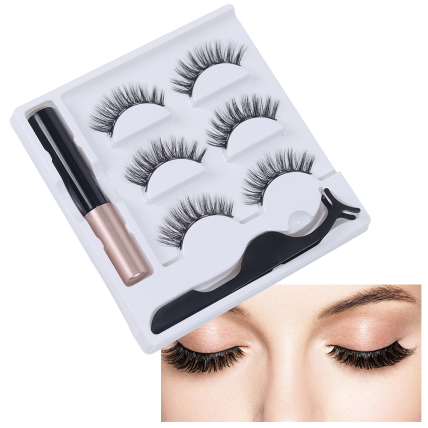 Global Boutique™ Magnetische Wimpern | 3 Paare mit Eyeliner (2+1 KOSTENLOS)