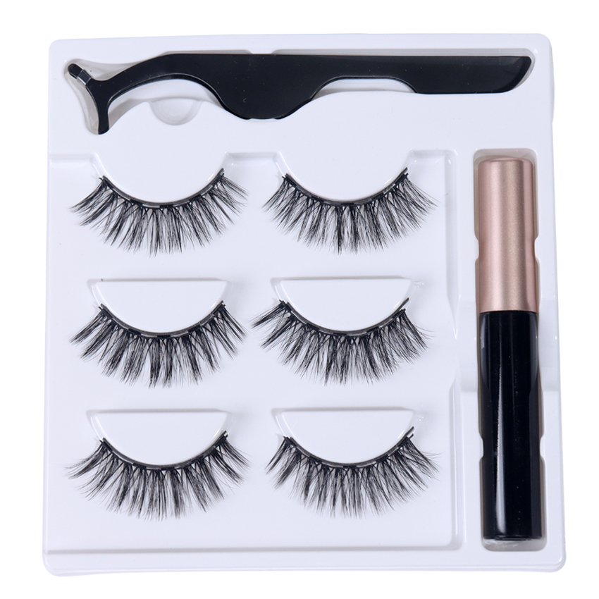 Global Boutique™ Magnetische Wimpern | 3 Paare mit Eyeliner (2+1 KOSTENLOS)