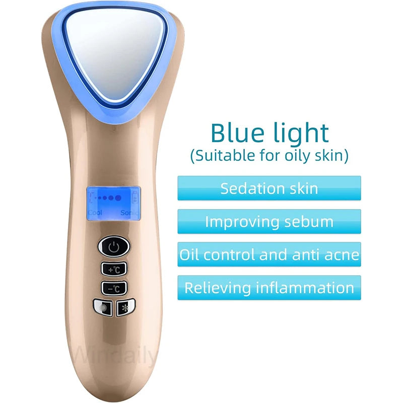 Neue heiße kalte Hammer Gesichts massage gerät Hauts traffung führte Facelift ing Schönheit Instrument Vibration Massage Gesicht Hautpflege-Tool