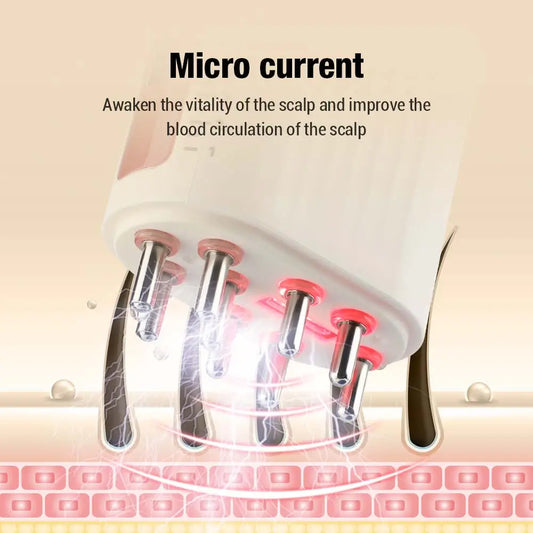 Mikros trom Kopf Kopfhaut Massage gerät 625nm LED Lichttherapie Vibration Massage Kamm Medizin Flüssig öl Applikator Haarwuchs Kamm