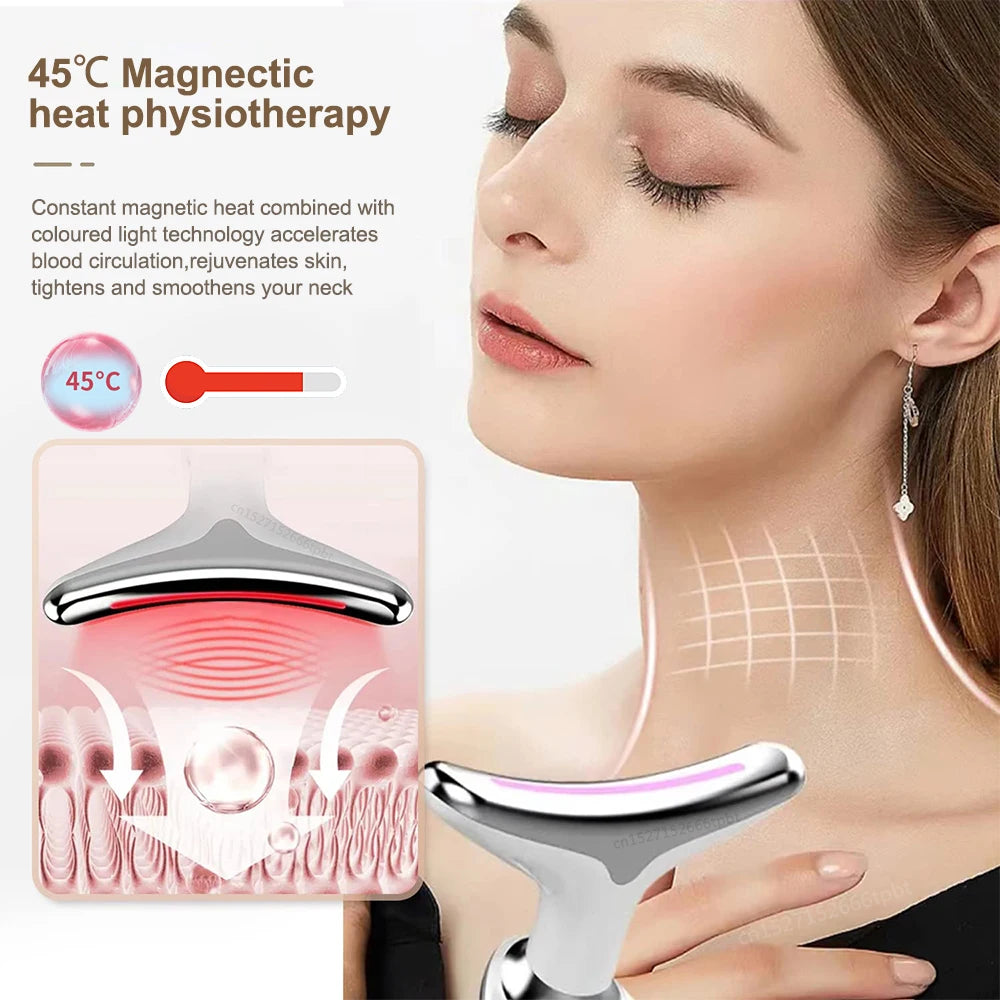 Microcurrent EMS Face Massager with LED Photon Therapy for Lifting, Tightening & Wrinkle Reduction.