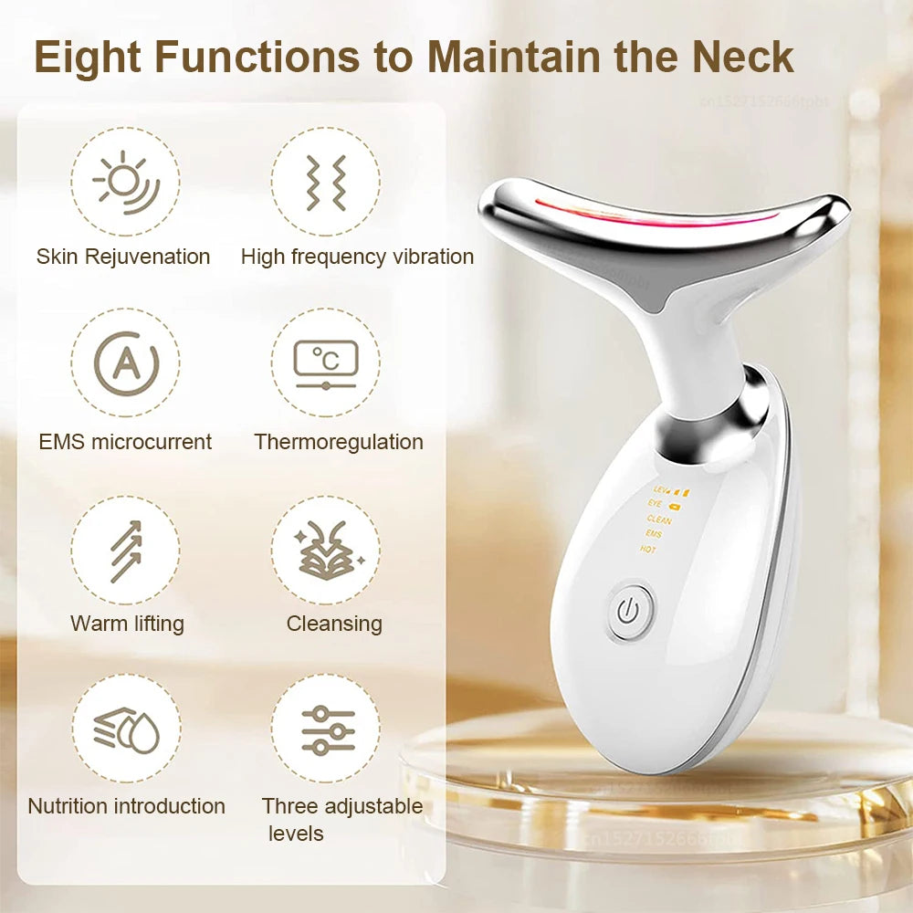 Microcurrent EMS Face Massager with LED Photon Therapy for Lifting, Tightening & Wrinkle Reduction.